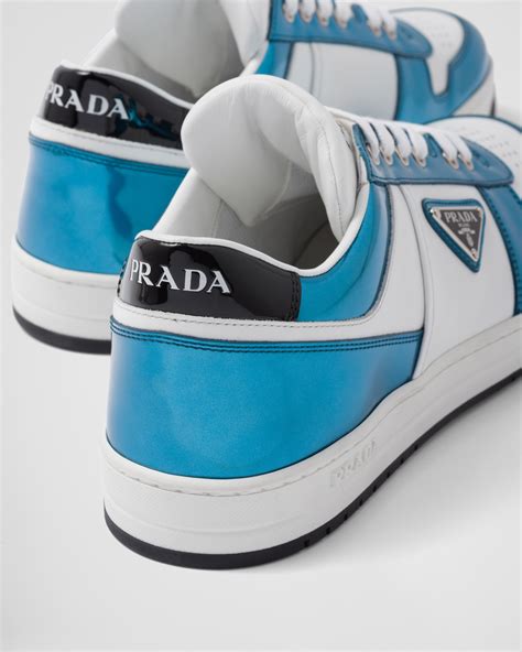 prada downtown blue|White / Sky Blue Downtown Leather Sneakers .